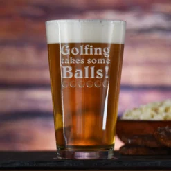 Golfing Takes Some Balls Golf Lover Gift Pint Glass