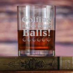 Golfing Takes Some Balls Engraved Golf Lover Whiskey Glass