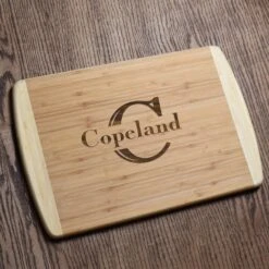 Bamboo Cutting, Charcuterie, Cheese Board With Monogram