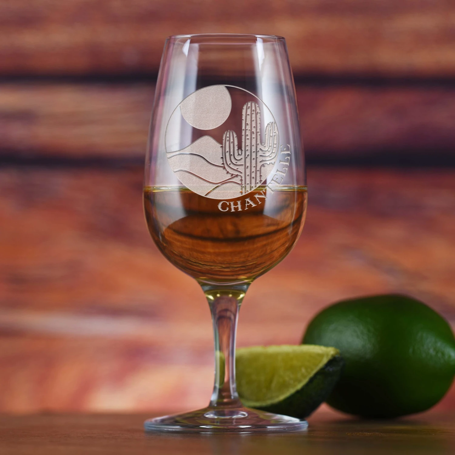 Desert Cactus Tequila Drinking Glass - Deep Engraved 1 Desert Cactus Tequila Drinking Glass - Deep Engraved