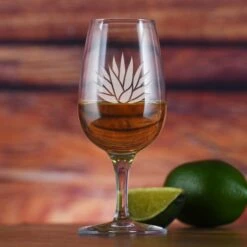 Agave Leaf Tequila Tasting Glass Deep Engraved