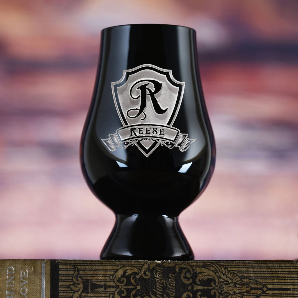 Engraved Black Glencairn Whisky Glass 1 Engraved Black Glencairn Whisky Glass
