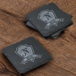 Custom Engraved Slate Coasters, SET OF 4