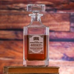 My Own Distillery Whiskey Label Square Decanter