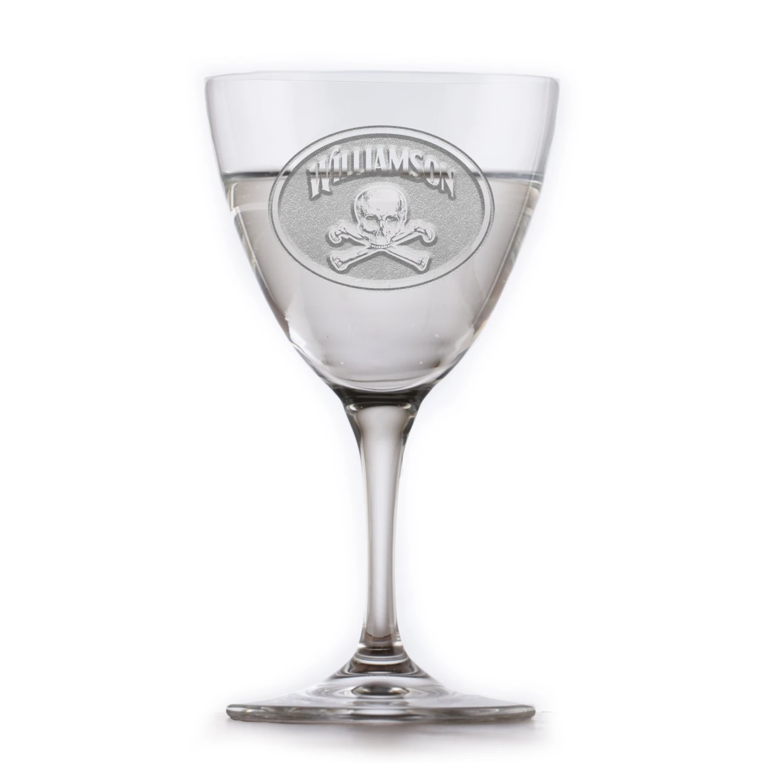 Skull And Bones Nick And Nora Crystal Martini Glass Engraved 2 Skull And Bones Nick And Nora Crystal Martini Glass Engraved - Image 2