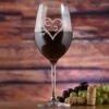 Stolzle Crystal Red Wine Glass, Engraved Wedding Gift