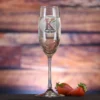 Initial Circle Engraved Champagne Flute