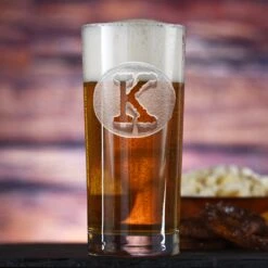 Typewriter Font Engraved Highball Cooler Glass