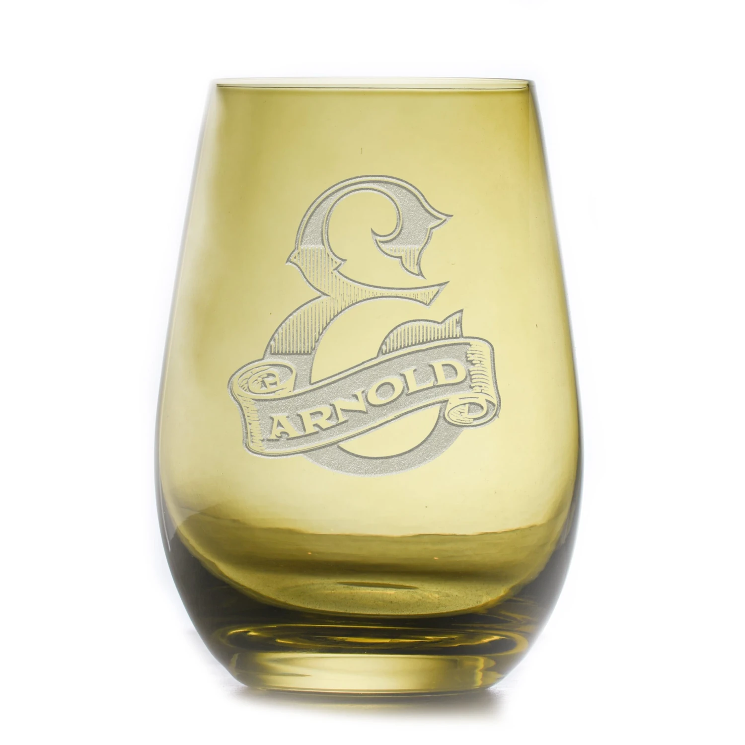 Custom Engraved Green Stemless Wine Glass Tumbler By Crystal Imagery 2 Custom Engraved Green Stemless Wine Glass Tumbler By Crystal Imagery - Image 2