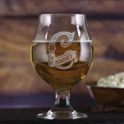 Custom Etched Belgian Beer And Cider Glass