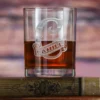 Personalized Letter With Banner Bourbon Glass
