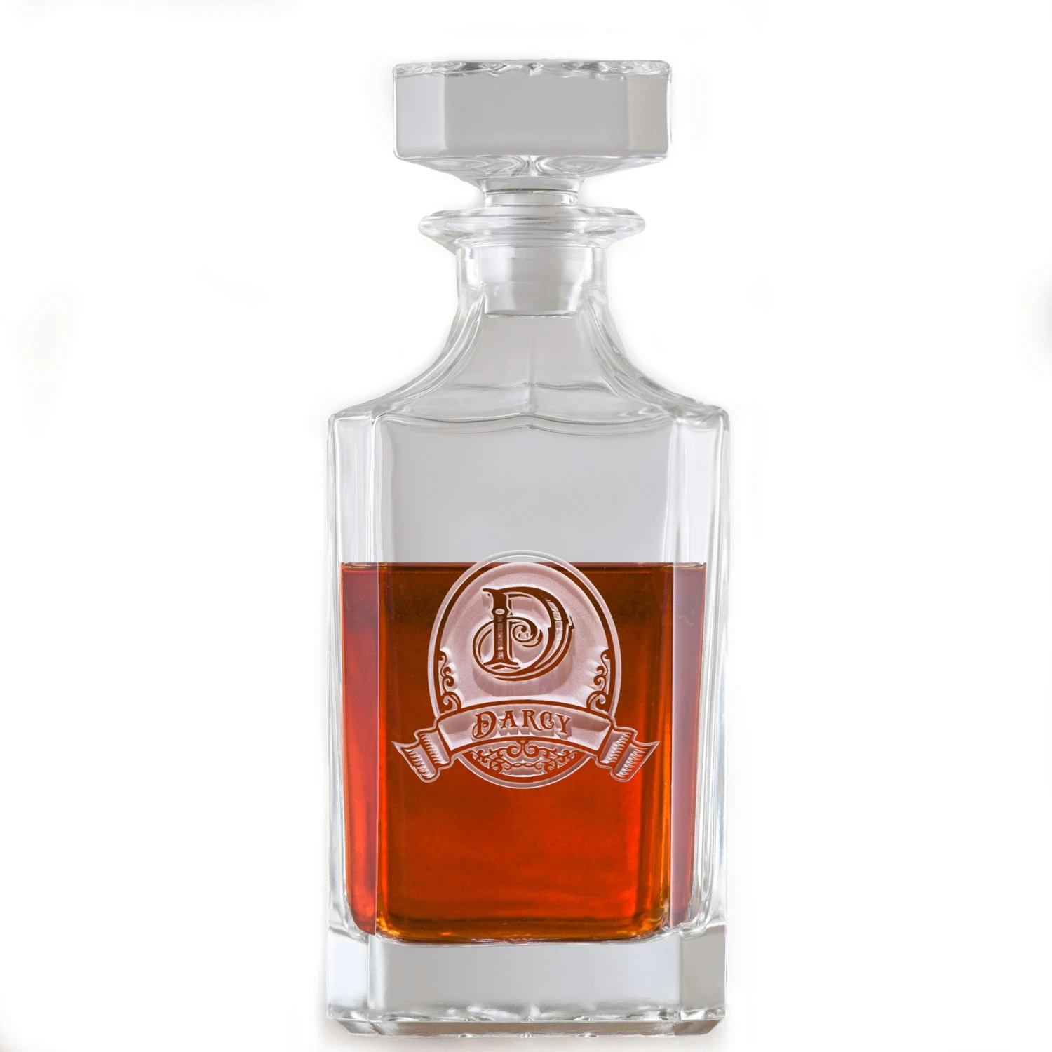 Custom Engraved Square Whiskey Decanter 2 Custom Engraved Square Whiskey Decanter - Image 2