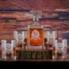 Bourbon Decanter And Glasses Gift Set Of 5