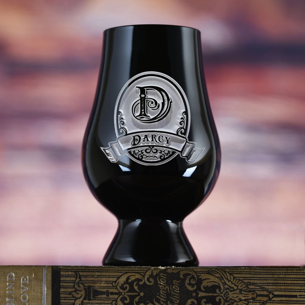 Etched Black Glencairn Whisky Glass 1 Etched Black Glencairn Whisky Glass