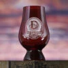 Etched Red Glencairn Whisky Glass