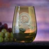 Personalized Green Stemless Wine Glass Tumbler By Crystal Imagery