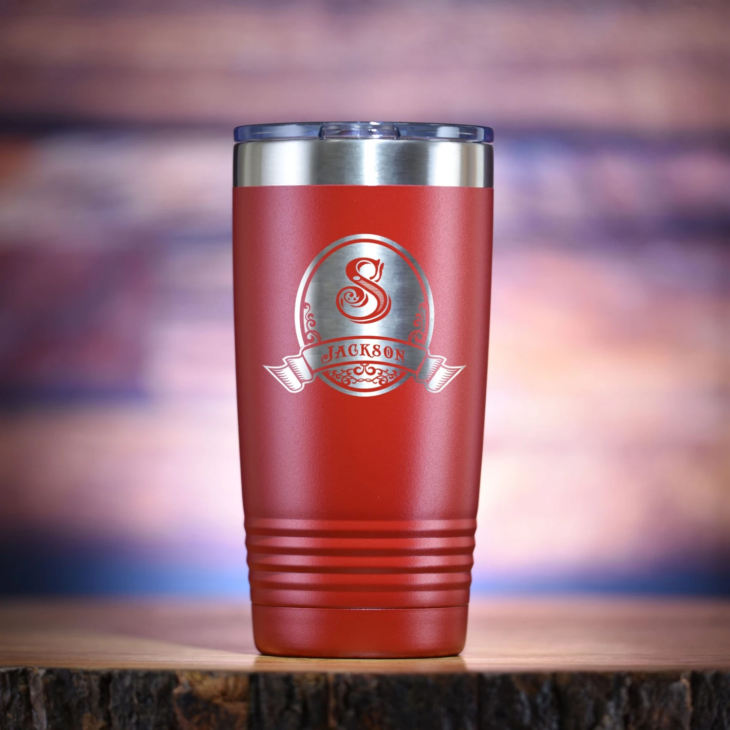 Engraved Monogram Travel Coffee Tumbler 1 Engraved Monogram Travel Coffee Tumbler