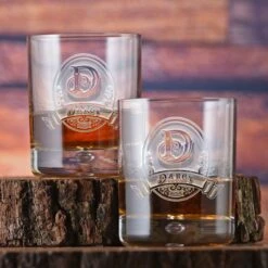 Monogrammed Bourbon Glass Gift Set Of 2