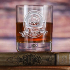 Custom Bourbon Whiskey Rocks Bar Glass