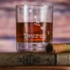 Zodiac Sign, Star Constellation Engraved Crystal Whiskey Glass