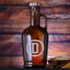 Engraved German Grolsch Beer Growler, Rustic Monogram