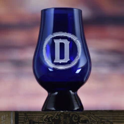 Engraved Blue Glencairn Whisky Glass With Monogram
