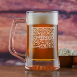 Street Maps Etched Beer Mug *NOTE: ONE CITY PER ORDER
