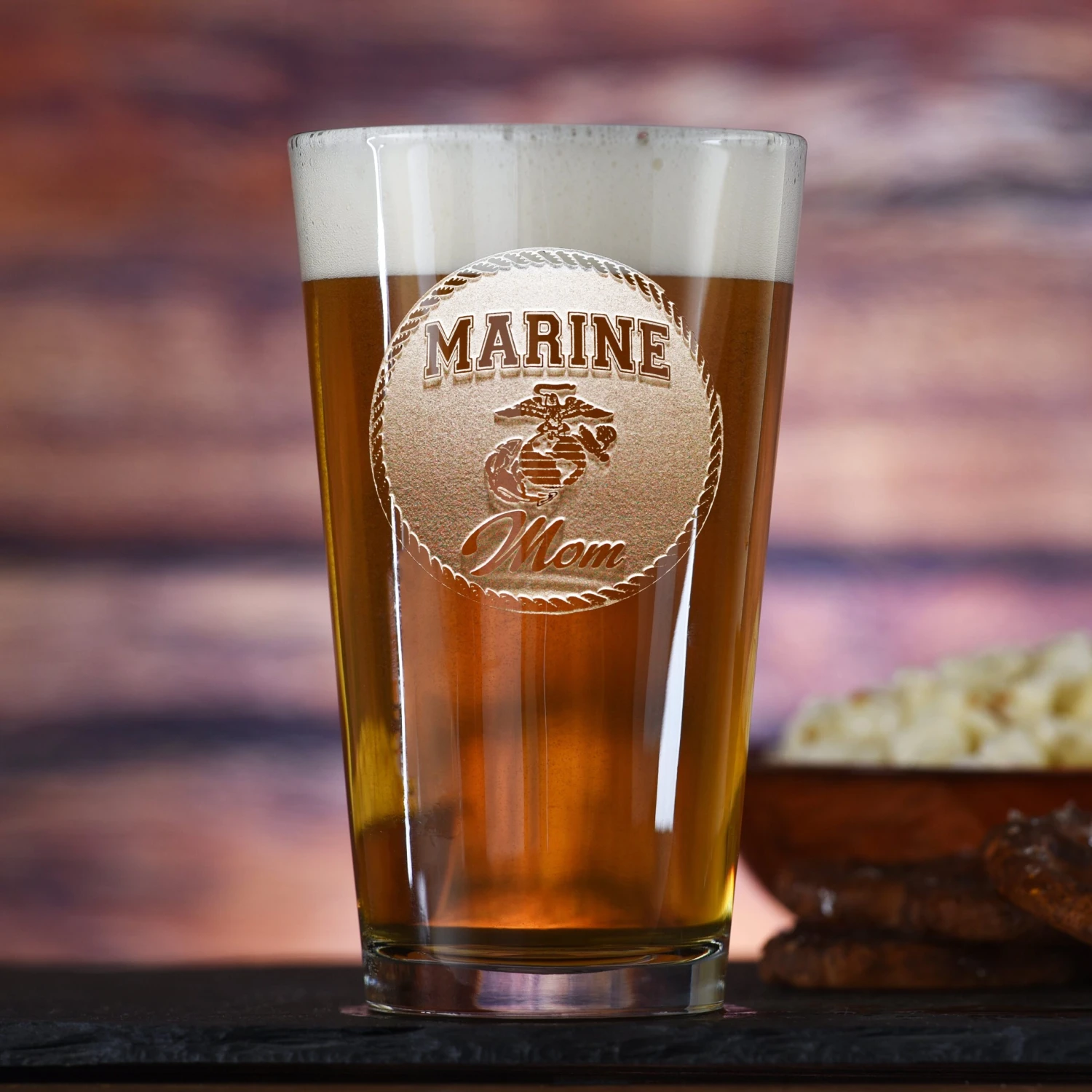 Marine Mom Pint Pub Glass 1 Marine Mom Pint Pub Glass
