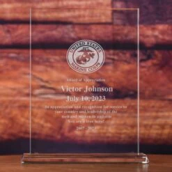 Military Glass Recognition Award, Army, Navy, Air Force, Marines