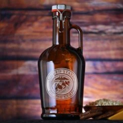 Marines Grolsch Beer Growler Engraved