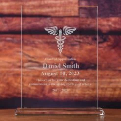Medic Doctor Nurse Physician Glass Recognition Award
