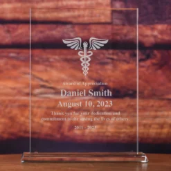 Medic Doctor Nurse Physician Glass Recognition Award