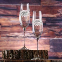 Personalized Crystal Mr. And Mrs. Toasting Flutes