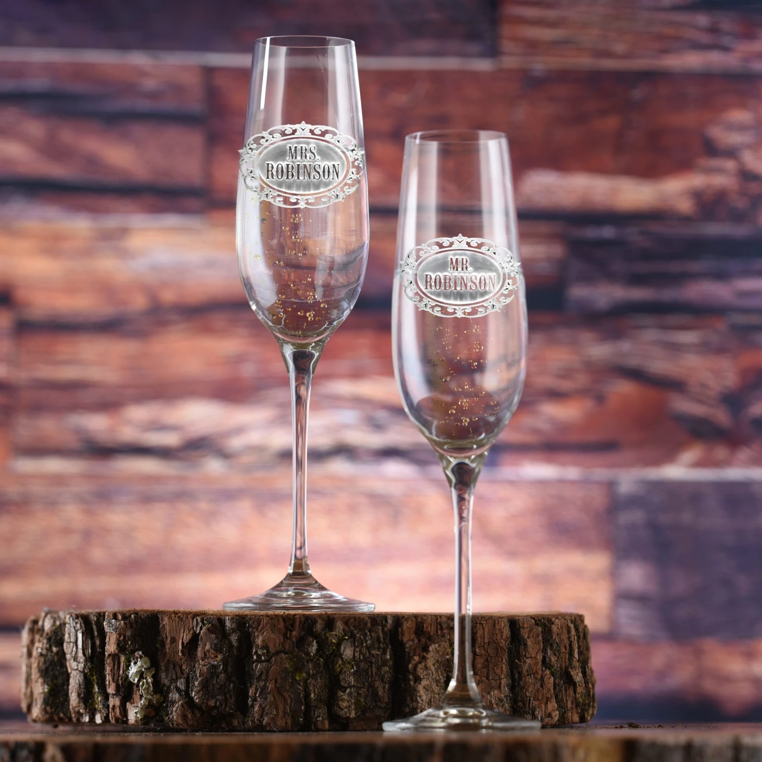 Personalized Crystal Mr. And Mrs. Toasting Flutes 1 Personalized Crystal Mr. And Mrs. Toasting Flutes
