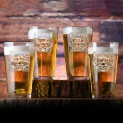 Name Your Poison Pint Glass Set For Beer Lovers