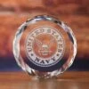 Navy Seal Insignia Engraved Crystal Paperweight Gift