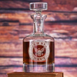 Engraved Navy Whiskey Scotch Bourbon Decanters
