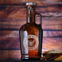 Navy Flip Or Swing Top Grolsch Beer Growler Engraved