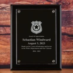 Police Officer Wall Plaque Recognition Award Laser Etched
