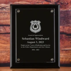 Police Officer Wall Plaque Recognition Award Laser Etched