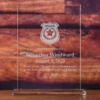 Police Officer Engraved Glass Desktop Recognition Award