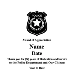 Police Officer Wall Plaque Recognition Award Laser Etched -crystal imagery shop Police Verbiage