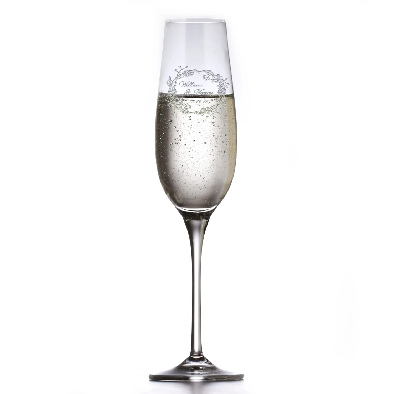 Engraved Crystal Wedding Toasting Flutes 2 Engraved Crystal Wedding Toasting Flutes - Image 2