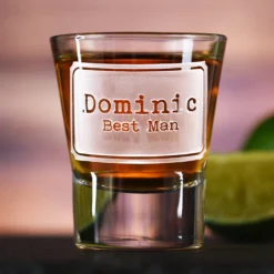 Best Man, Groomsmen Engraved Shot Glass Gifts