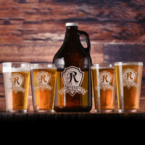 Beer Growler, Pint Pub Glass Set