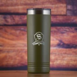 Custom Monogram Skinny Travel Tumbler 22 Oz