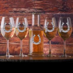 Horse Lover Crystal Wine Carafe And Glasses Gift Set