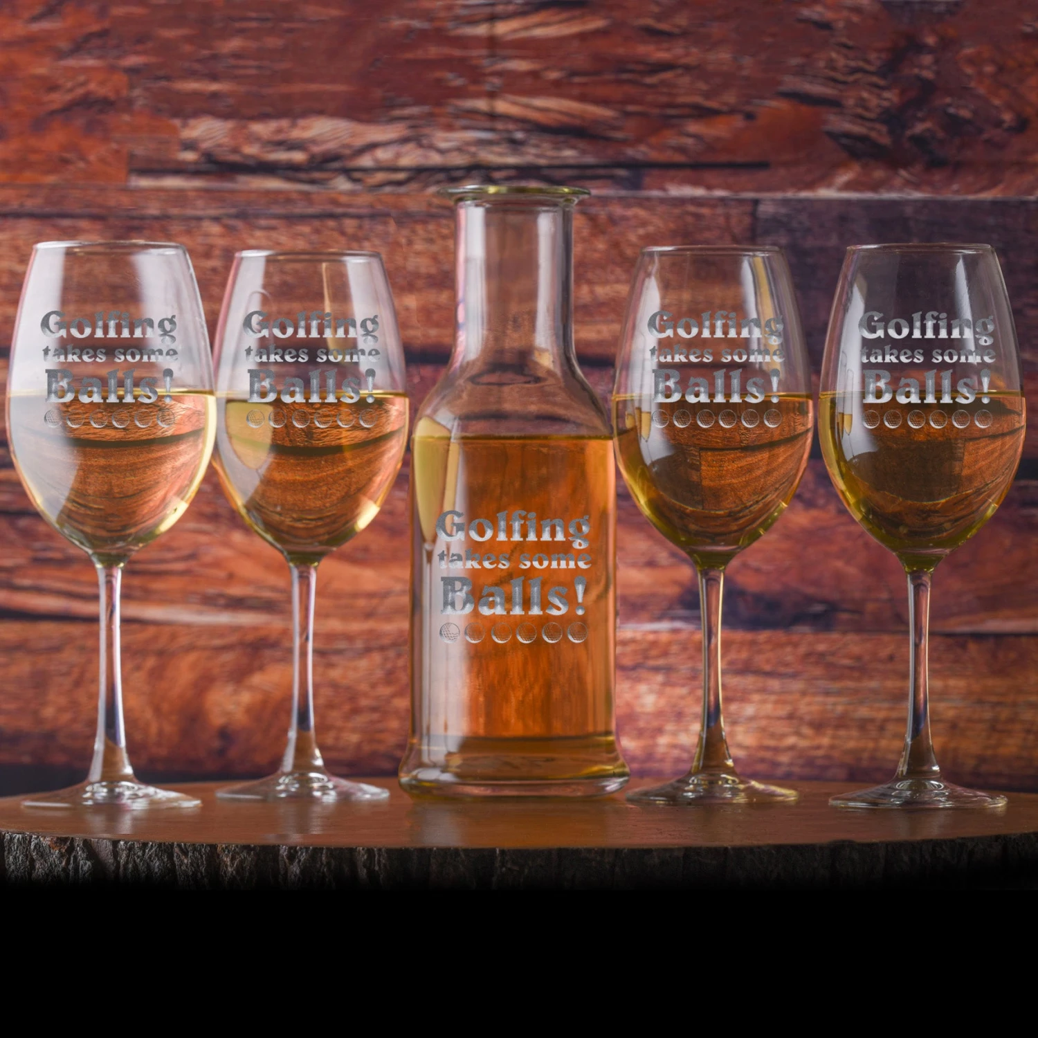 Golfing Takes Some Balls Crystal Wine Carafe Gift Set 1 Golfing Takes Some Balls Crystal Wine Carafe Gift Set