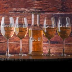 Engraved Golf Crystal Wine Carafe And Glasses Gift Set