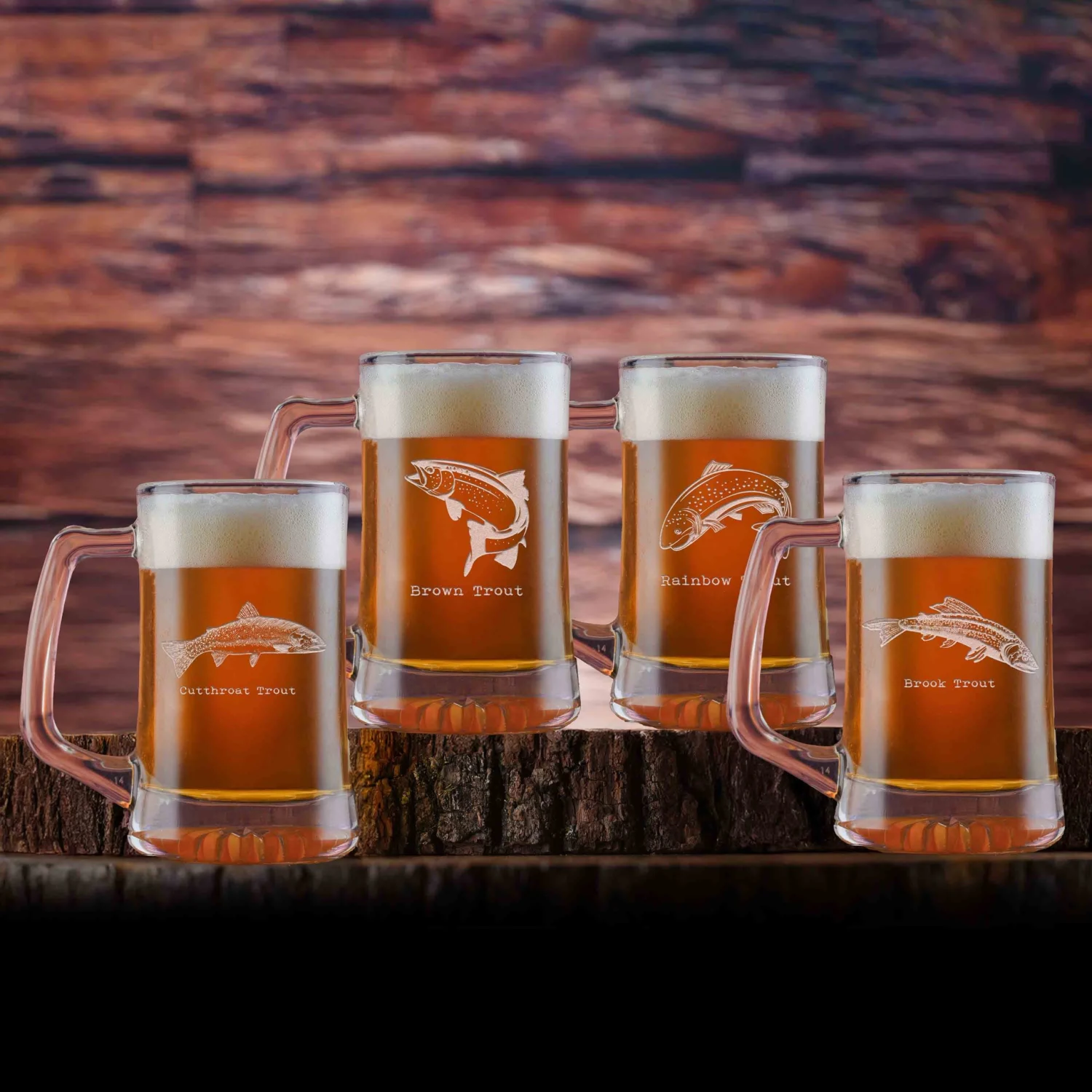 Fly Fishing Beer Mugs Gift Set For Fisherman 1 Fly Fishing Beer Mugs Gift Set For Fisherman